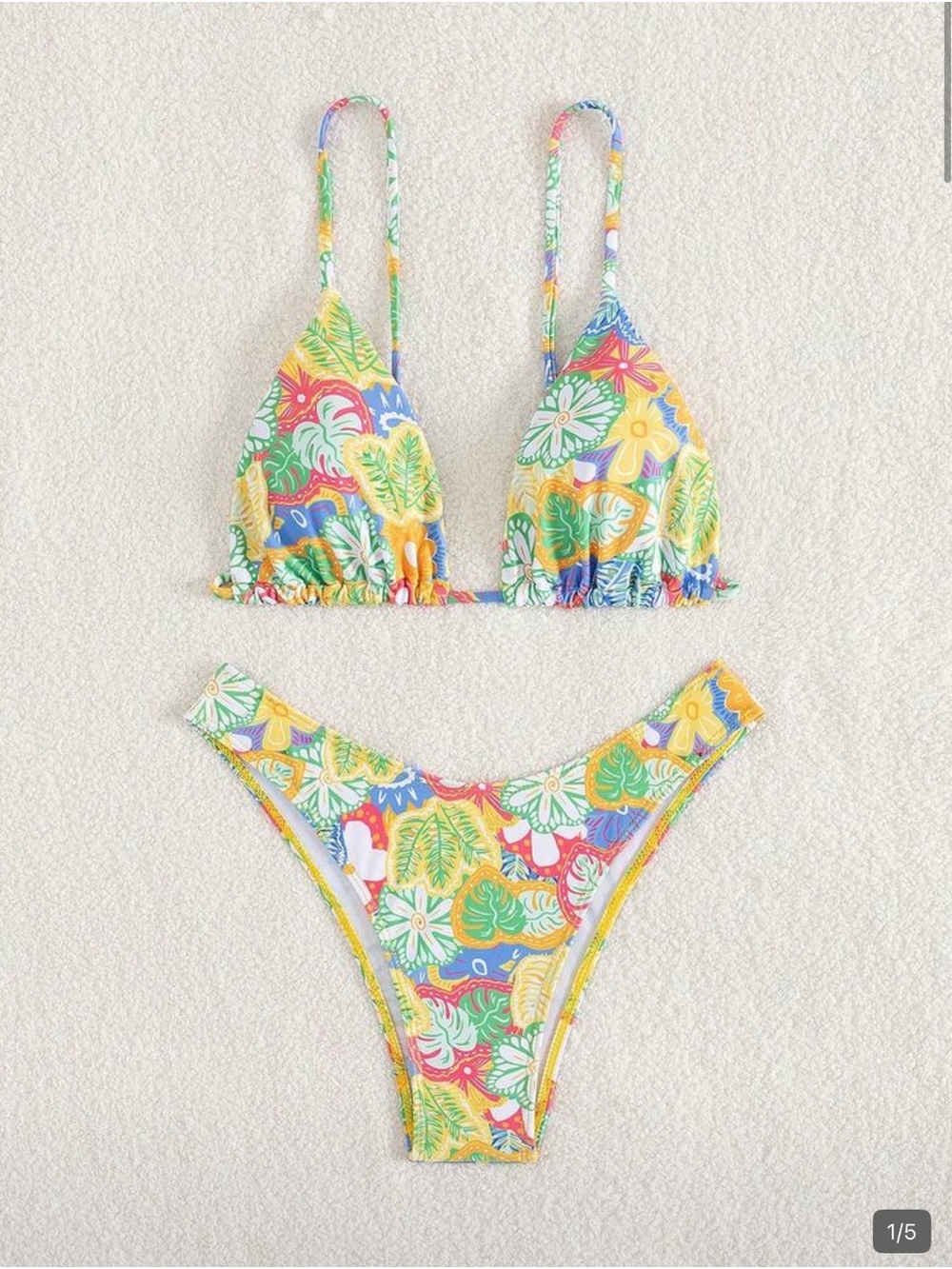 Colorful Floral Triangle Bikini Set